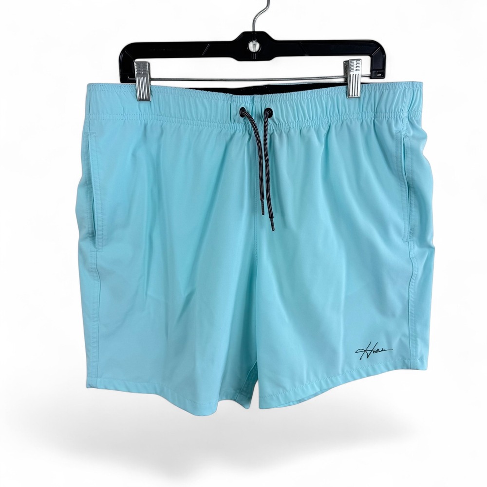 Hollister Mens‎ Light Blue California Stretch Mesh Lined Swim Trunks XL